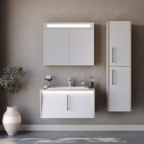 ΕΠΙΠΛΟ ΜΠΑΝΙΟ ΣΕΤ MARTIN INTENSE White 80cm Λάκα MDF 18mm