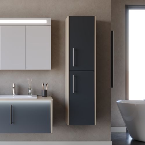 ΕΠΙΠΛΟ ΜΠΑΝΙΟΥ ΚΡΕΜΑΣΤH ΣΤΗΛΗ MARTIN INTENSE Anthracite 35 MDF 18mm  35x35x138cm