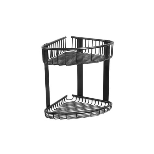 Γωνιακό καλάθι σχαρωτό διπλό μαύρο ματ RETI 21x21x29cm KARAG