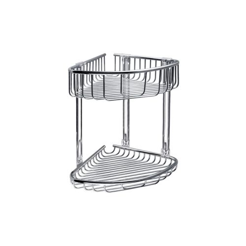 Γωνιακό καλάθι σχαρωτό διπλό χρωμέ RETI 21x21x29cm KARAG