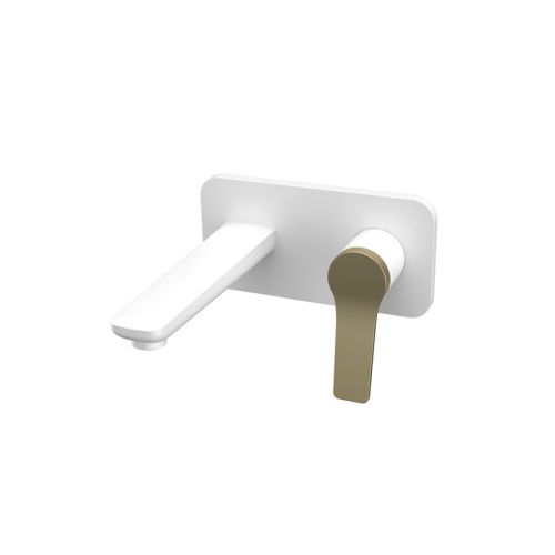 Μπαταρία νιπτήρος εντοιχισμού λευκή ματ με χρυσό ANDARE KARAG