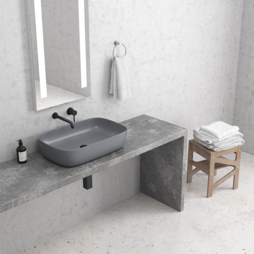 Νιπτήρας επικαθήμενος γκρι ματ LT2143 MILOS KARAG