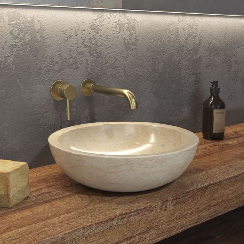 Νιπτήρας επικαθήμενος πέτρινος ELENA CREAM KARAG