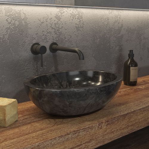 Νιπτήρας επικαθήμενος πέτρινος LEONOR NERO KARAG