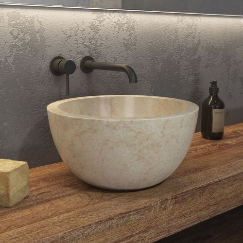 Νιπτήρας επικαθήμενος πέτρινος LEYLA CREAM KARAG