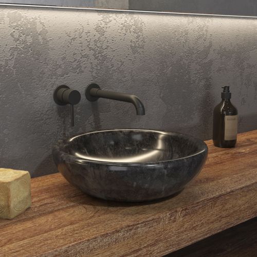 Νιπτήρας επικαθήμενος πέτρινος SORA NERO KARAG