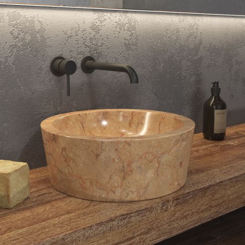 Νιπτήρας επικαθήμενος πέτρινος TIMUR ROSSO KARAG