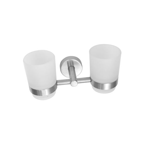 Ποτηροθήκη διπλή γυάλινη σατινέ  UNO KARAG