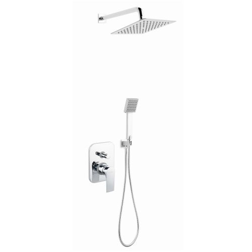 Σετ μπαταρίας εντοιχισμού ντους με μίκτη 4 δρόμων ALGEO SQUARE FERRO