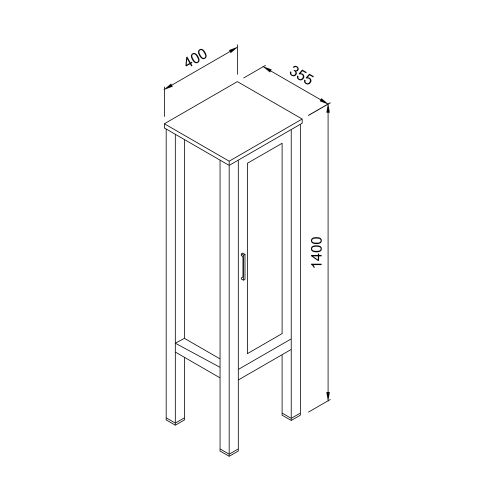 ΕΠΙΠΛΟ ΜΠΑΝΙΟΥ ΕΠΙΔΑΠΕΔΙΑ ΣΤΗΛΗ MARTIN LONDON Μαύρο 40 MDF 18mm Λάκα  40x35x140cm