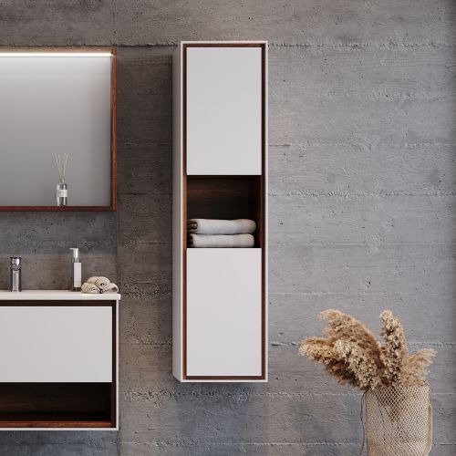 ΕΠΙΠΛΟ ΜΠΑΝΙΟΥ ΚΡΕΜΑΣΤH ΣΤΗΛΗ MARTIN LUNA White 35 MDF 18mm Λάκα  35x35x138cm
