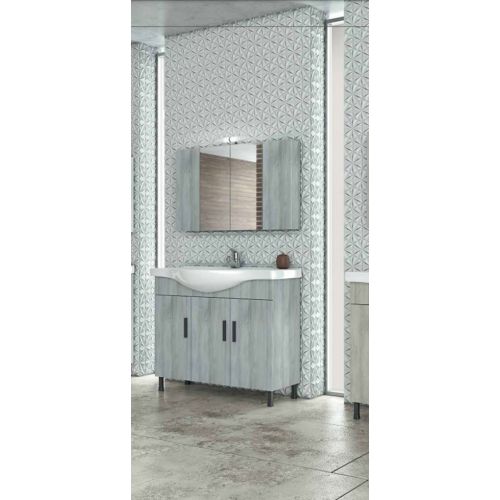 ΕΠΙΠΛΟ ΜΠΑΝΙΟΥ ΣΕΤ ΜΕ ΚΑΘΡΕΠΤΗ Drop LUNA 100 Light Grigio 100 cm