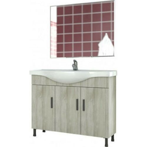 ΕΠΙΠΛΟ ΜΠΑΝΙΟΥ ΣΕΤ ΜΕ ΑΠΛΟ ΚΑΘΡΕΠΤΗ Drop LUNA 100 Light Grigio 100 cm