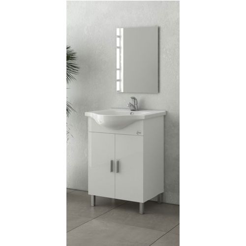 ΕΠΙΠΛΟ ΜΠΑΝΙΟΥ ΣΕΤ ΜΕ ΑΠΛΟ ΚΑΘΡΕΠΤΗ Drop LUNA 55 White 55 cm