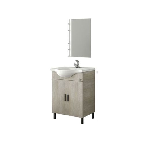 ΕΠΙΠΛΟ ΜΠΑΝΙΟΥ ΣΕΤ ΜΕ ΑΠΛΟ ΚΑΘΡΕΠΤΗ Drop LUNA 65 Light Grigio 65 cm