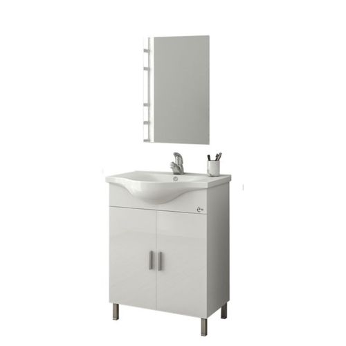 ΕΠΙΠΛΟ ΜΠΑΝΙΟΥ ΣΕΤ ΜΕ ΑΠΛΟ ΚΑΘΡΕΠΤΗ Drop LUNA 65 White 65 cm
