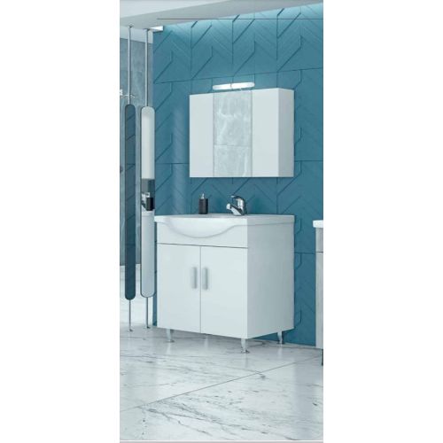 ΕΠΙΠΛΟ ΜΠΑΝΙΟΥ ΣΕΤ ΜΕ ΚΑΘΡΕΠΤΗ Drop LUNA 65 White 65 cm