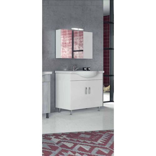 ΕΠΙΠΛΟ ΜΠΑΝΙΟΥ ΣΕΤ ΜΕ ΚΑΘΡΕΠΤΗ Drop LUNA 80 White 80 cm