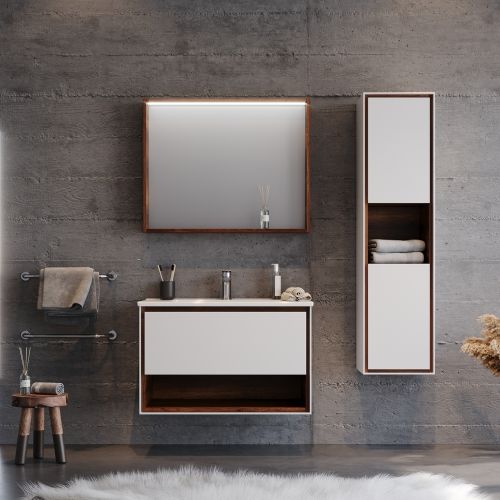 ΕΠΙΠΛΟ ΜΠΑΝΙΟ ΣΕΤ MARTIN LUNA ΛΕΥΚΟ 85cm MDF Λάκα  MDF 18mm