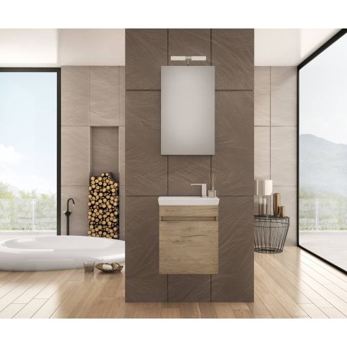 ΕΠΙΠΛΟ ΜΠΑΝΙΟΥ SET ΜΕ ΝΙΠΤΗΡΑ ΚΑΙ ΚΑΘΡΕΠΤΗ Drop Luxus 45 PL Wood 45 cm