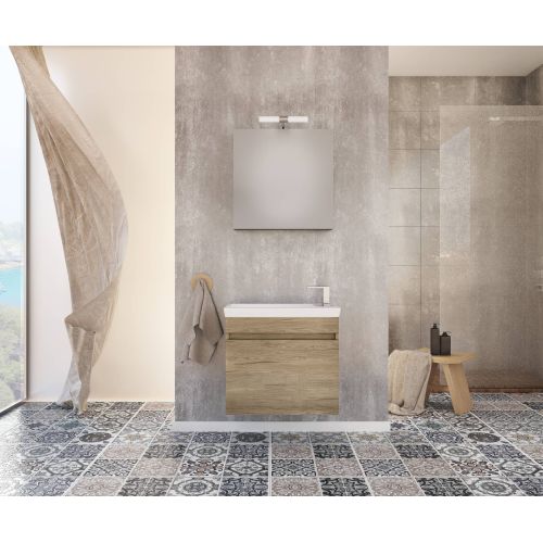 ΕΠΙΠΛΟ ΜΠΑΝΙΟΥ SET ΜΕ ΝΙΠΤΗΡΑ ΚΑΙ ΚΑΘΡΕΠΤΗ Drop Luxus 60 PL Wood 60 cm
