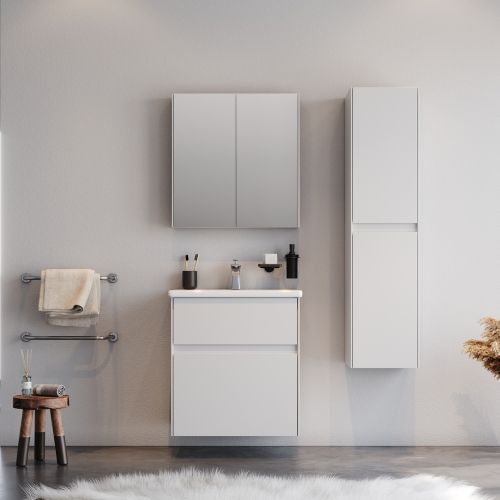 ΕΠΙΠΛΟ ΜΠΑΝΙΟ ΣΕΤ MARTIN MALAGA Λευκό 65cm Λάκα MDF 18mm