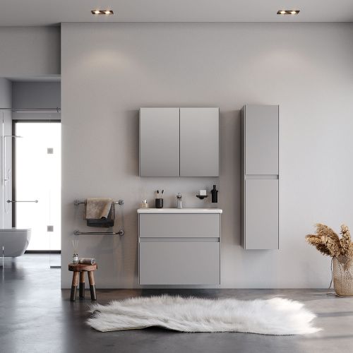ΕΠΙΠΛΟ ΜΠΑΝΙΟ ΣΕΤ MARTIN MALAGA Grey 80cm Λάκα MDF 18mm