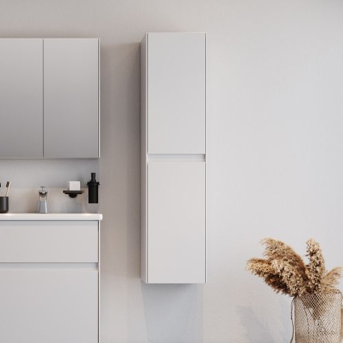 ΕΠΙΠΛΟ ΜΠΑΝΙΟΥ ΚΡΕΜΑΣΤH ΣΤΗΛΗ MARTIN MALAGA White 34 MDF 18mm Λάκα  33,6x35x138cm
