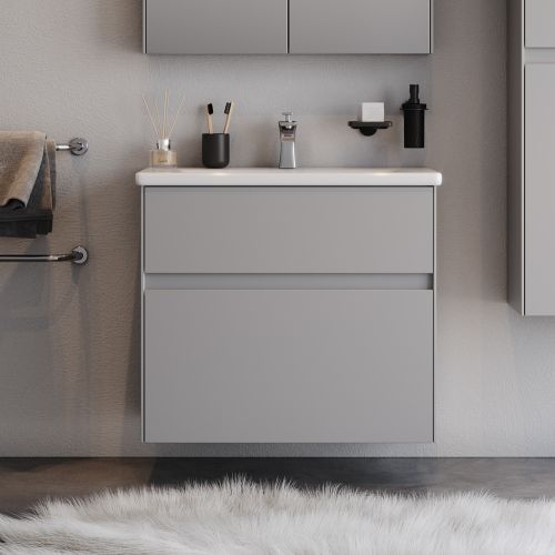 ΕΠΙΠΛΟ ΜΠΑΝΙΟ ΠΑΓΚΟΣ ΜΕ ΝΙΠΤΗΡΑ MARTIN MALAGA Grey 80cm Λάκα MDF 18mm