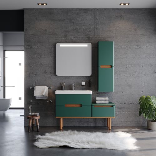 ΣΕΤ ΕΠΙΠΛΟ ΜΠΑΝΙΟΥ MARTIN MASAL Πράσινο MDF 18mm Λάκα 130 Πάγκο 130x46x85cm