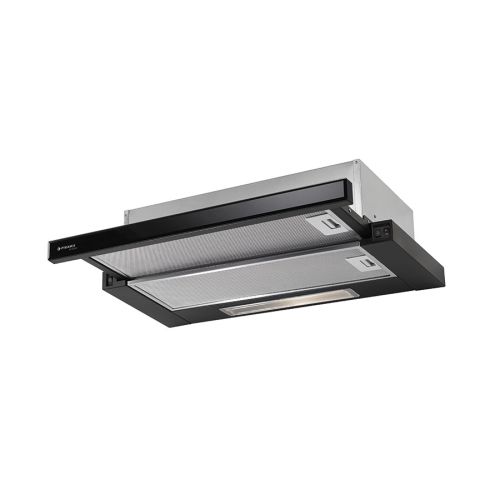 ΑΠΟΡΡΟΦΗΤΗΡΑΣ ΣΥΡΟΜΕΝΟΣ ΜΑΥΡΟΣ ΜΕ ΓΥΑΛΙ PYRAMIS Ecoline Inox / Μαύρο γυαλί 60 cm