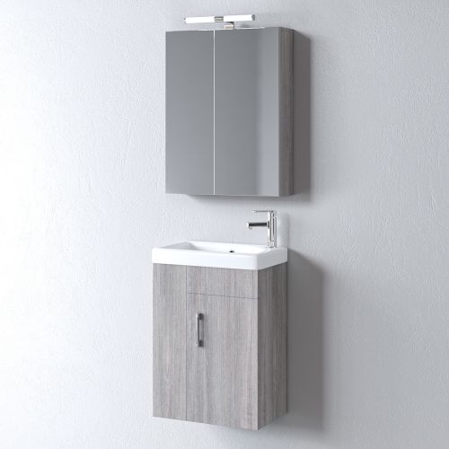 Σετ Έπιπλο Μπάνιου MARTIN MINI PLUS Grey OAK 45 Πάγκο 44×29,5x66cm