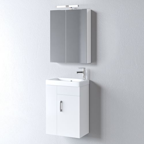 Σετ Έπιπλο Μπάνιου MARTIN MINI PLUS Λευκό 45 Πάγκο 44×29,5x66cm