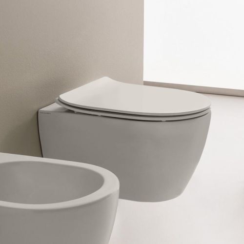 ΛΕΚΑΝΗ WC ΚΡΕΜΑΣΤΗ ΜΕ ΚΑΛΥΜΜΑ SCARABEO MOON Clean Flush® 552000SC White Matt 50,5x36 cm