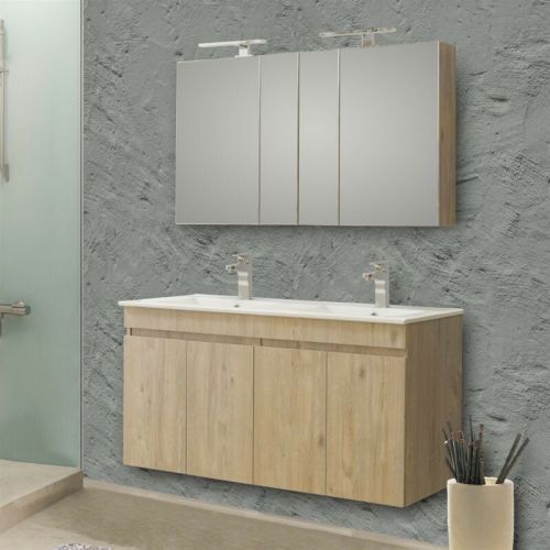 ΜΟΝΤΕΡΝΟ ΚΡΕΜΑΣΤΟ ΕΠΙΠΛΟΥ ΜΠΑΝΙΟΥ MARTIN OMEGA BEIGE OAK 120