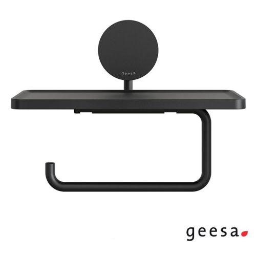 ΧΑΡΤΟΘΗΚΗ ΤΟΙΧΟΥ ΜΕ ΕΤΑΖΕΡΑ 18,5x12,9 cm GEESA OPAL 7224 Black Matt