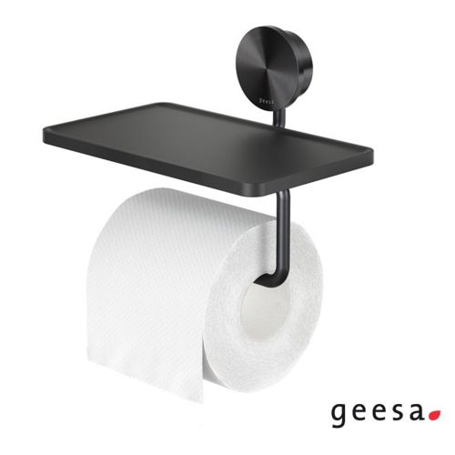 ΧΑΡΤΟΘΗΚΗ ΤΟΙΧΟΥ ΜΕ ΕΤΑΖΕΡΑ 18,5x12,9 cm GEESA OPAL 7224 Black Brushed