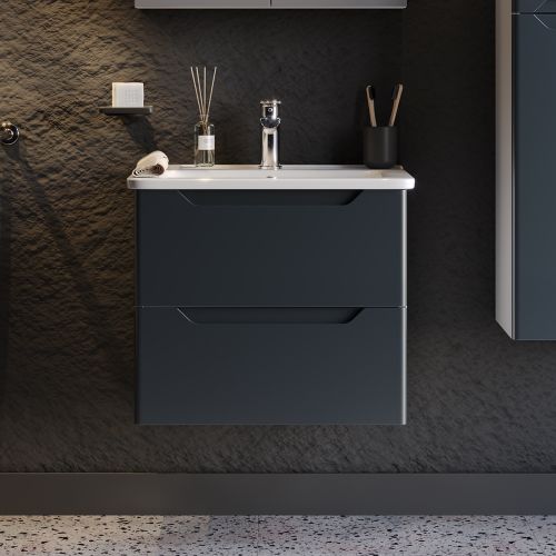ΕΠΙΠΛΟ ΜΠΑΝΙΟ ΠΑΓΚΟΣ ΜΕ ΝΙΠΤΗΡΑ MARTIN PERLA  Anthracite 60cm Λάκα MDF 18mm