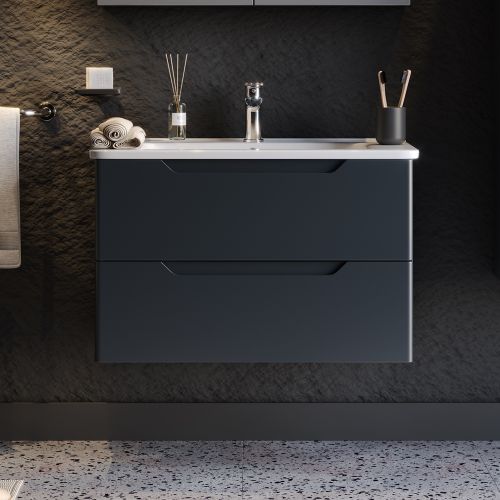 ΕΠΙΠΛΟ ΜΠΑΝΙΟ ΠΑΓΚΟΣ ΜΕ ΝΙΠΤΗΡΑ MARTIN PERLA Anthracite 80cm Λάκα MDF 18mm
