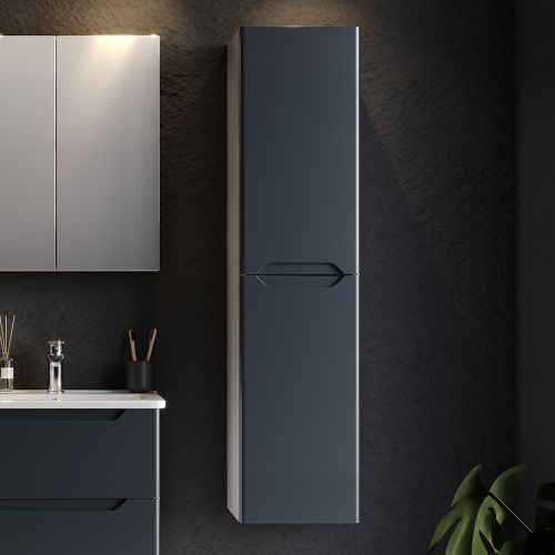 ΕΠΙΠΛΟ ΜΠΑΝΙΟΥ ΚΡΕΜΑΣΤH ΣΤΗΛΗ MARTIN PERLA Anthracite MDF 18mm Λάκα 34  33,6x35x138cm