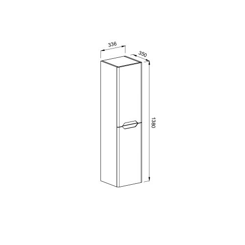 ΕΠΙΠΛΟ ΜΠΑΝΙΟΥ ΚΡΕΜΑΣΤH ΣΤΗΛΗ MARTIN PERLA Anthracite MDF 18mm Λάκα 34  33,6x35x138cm
