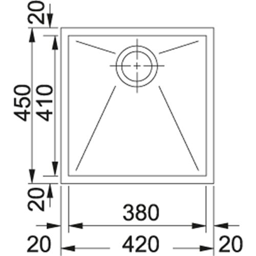 ΝΕΡΟΧΥΤΗΣ ΥΠΟΚΑΘΗΜΕΝΟΣ FRANKE Planar PPX 110-38 42x45 cm