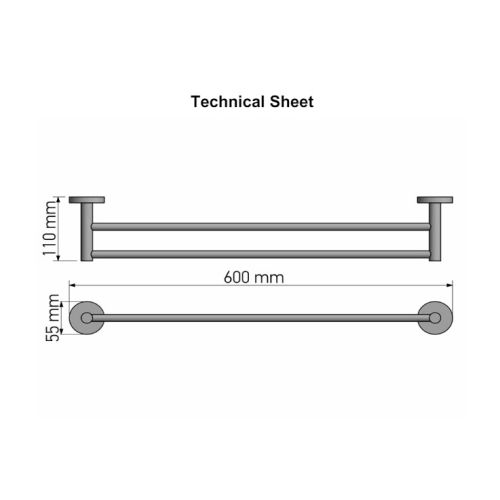 ΠΕΤΣΕΤΟΘΗΚΗ 60 cm ΔΙΠΛΗ ΤΟΙΧΟΥ SANCO Ergon Project 25905-A03 Chrome