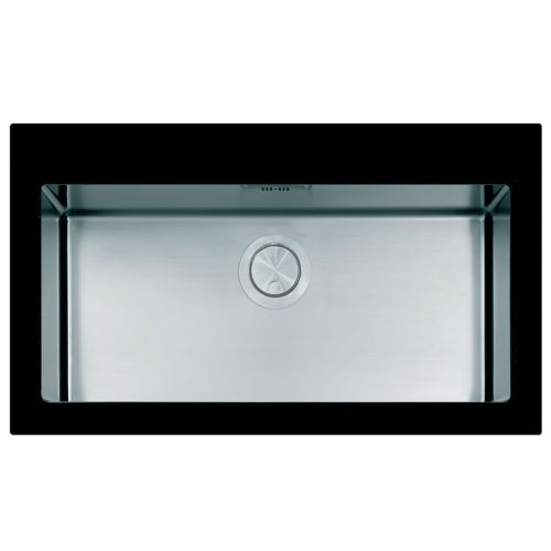 ΝΕΡΟΧΥΤΗΣ ΑΝΟΞΕΙΔΩΤΟΣ ΚΟΥΖΙΝΑΣ APELL PURA PUG 861  Λείος / Μαύρο Κρύσταλλο 87x51 cm