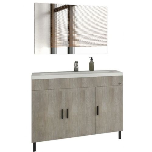 ΕΠΙΠΛΟ ΜΠΑΝΙΟΥ ΣΕΤ ΜΕ ΚΑΘΡΕΠΤΗ Drop ROMA 100 II Light Beige 100 cm