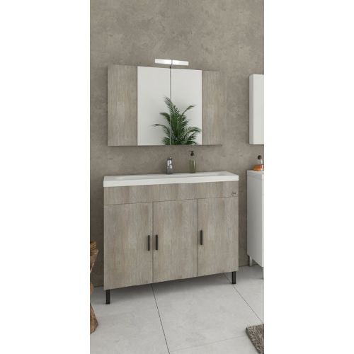 ΕΠΙΠΛΟ ΜΠΑΝΙΟΥ ΣΕΤ ΜΕ ΚΑΘΡΕΠΤΗ Drop ROMA 100 Light Beige 100 cm