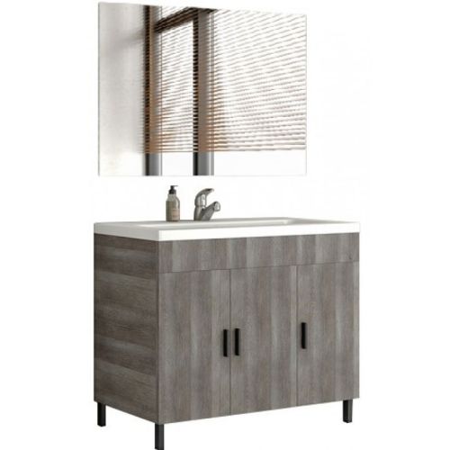 ΕΠΙΠΛΟ ΜΠΑΝΙΟΥ ΣΕΤ ΜΕ ΚΑΘΡΕΠΤΗ Drop ROMA 100 II Light Grigio 100 cm