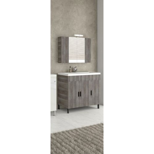 ΕΠΙΠΛΟ ΜΠΑΝΙΟΥ ΣΕΤ ΜΕ ΚΑΘΡΕΠΤΗ Drop ROMA 100 Light Grigio 100 cm