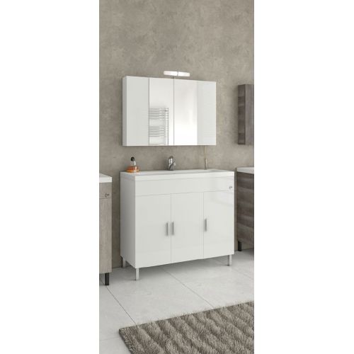 ΕΠΙΠΛΟ ΜΠΑΝΙΟΥ ΣΕΤ ΜΕ ΚΑΘΡΕΠΤΗ Drop ROMA 100 White 100 cm