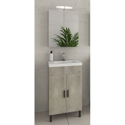 ΕΠΙΠΛΟ ΜΠΑΝΙΟΥ ΣΕΤ ΜΕ ΚΑΘΡΕΠΤΗ Drop ROMA 50 Light Beige 50 cm
